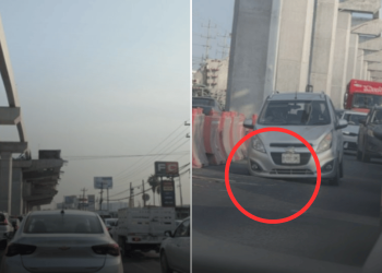 Bache en av. Miguel Alemán complica la vialidad diaria