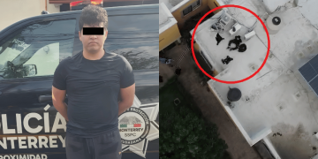 Drones del C4 Monterrey capturan a ladrón identificado como Javier V. de 32 años.